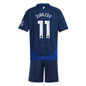 Manchester United Joshua Zirkzee #11 Dětské Venkovní dres komplet 2024-25 Krátký Rukáv (+ trenýrky)